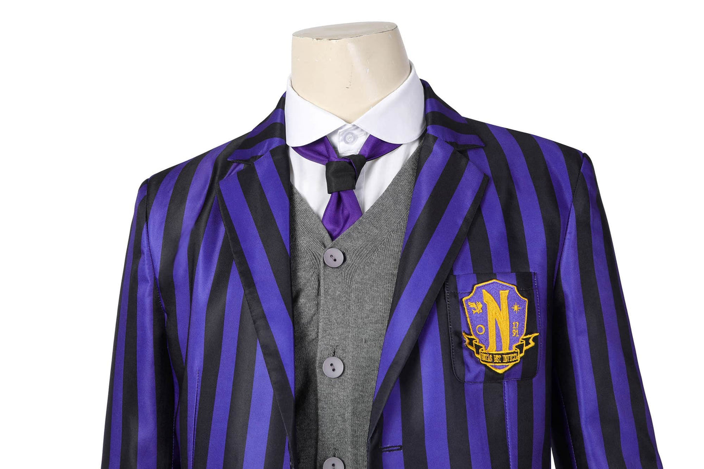 COSKEYFM Mens Eugene Otinger Costume Uniform Wednesday2 The Addams Family Nevermore Academy uniform