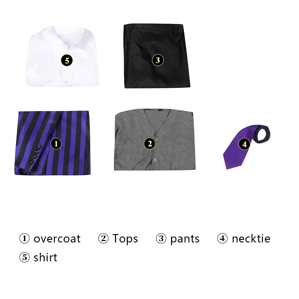 COSKEYFM Mens Eugene Otinger Costume Uniform Wednesday2 The Addams Family Nevermore Academy uniform