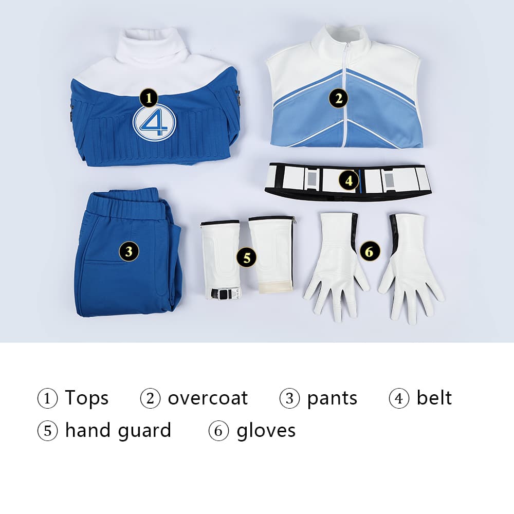 COSKEYFM Invisible Woman Cosplay Costume Avengers 5 Full Set Halloween Outfit