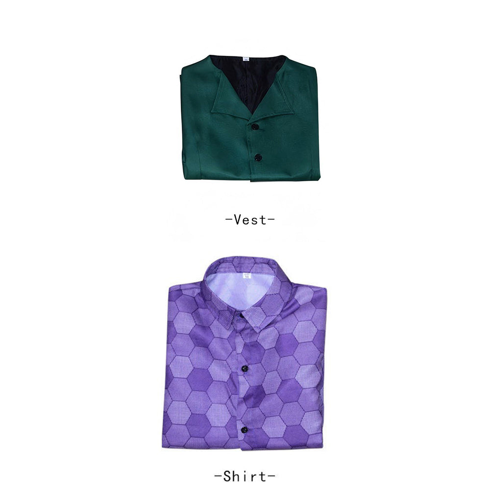 COSKEYFM The Dark Knight Joker Costume Shirts and Vest Heath Ledger Joker Costume