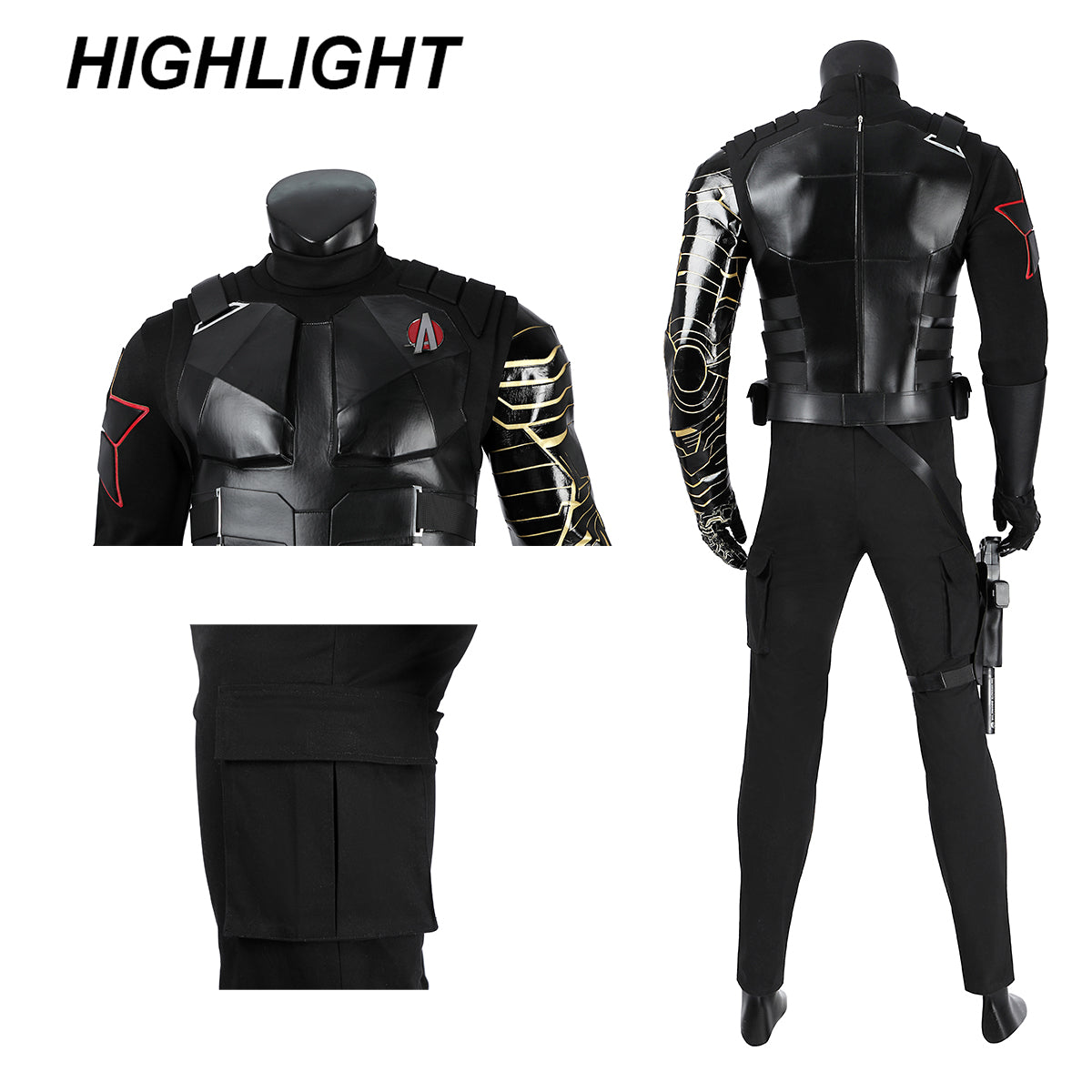 COSKEYFM Mens Bucky Costume Outfit Halloween Bucky Costume Vest