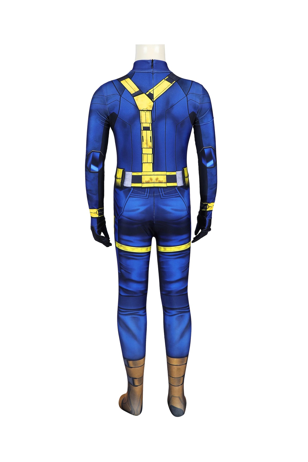 COSKEYFM Kid Scott Summers Cosplay Jumpsuit with Eye Mask 3D Print Avengers 5 Doomsday Cyclops Kids Costume,