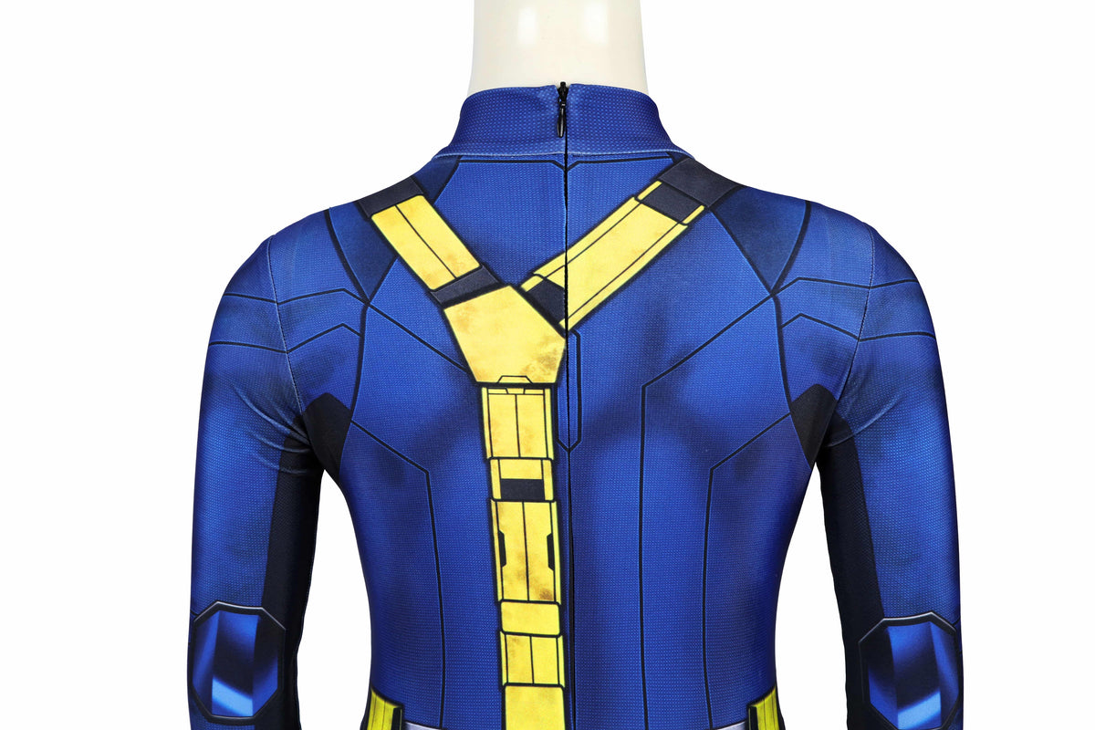 COSKEYFM Kid Scott Summers Cosplay Jumpsuit with Eye Mask 3D Print Avengers 5 Doomsday Cyclops Kids Costume,