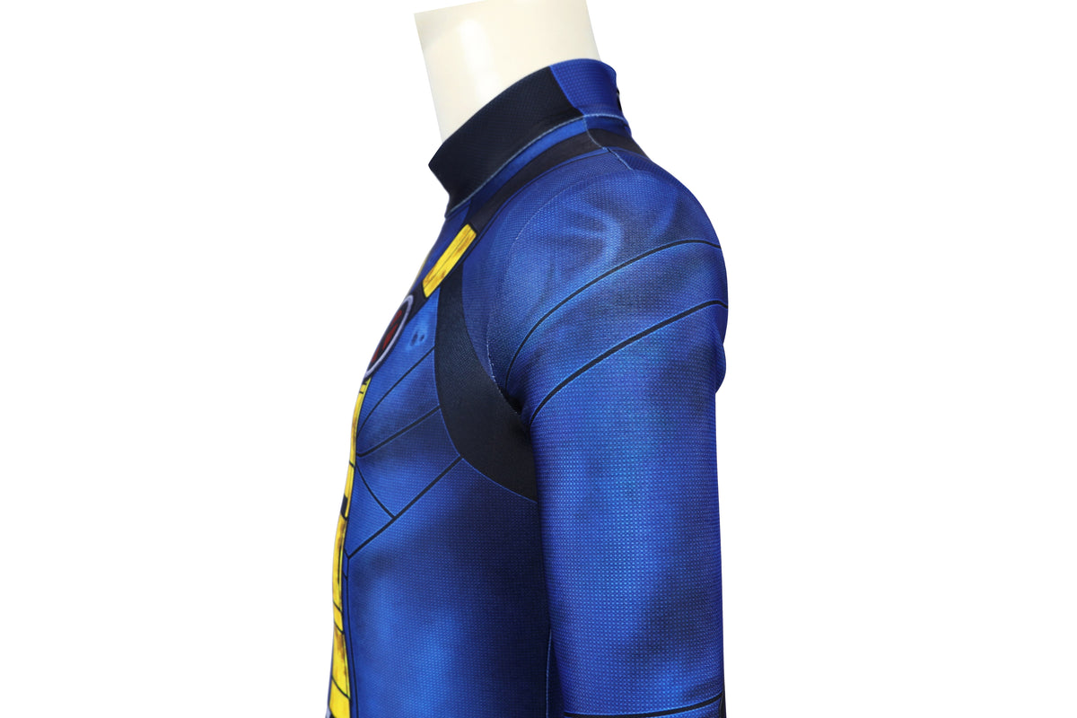 COSKEYFM Kid Scott Summers Cosplay Jumpsuit with Eye Mask 3D Print Avengers 5 Doomsday Cyclops Kids Costume,