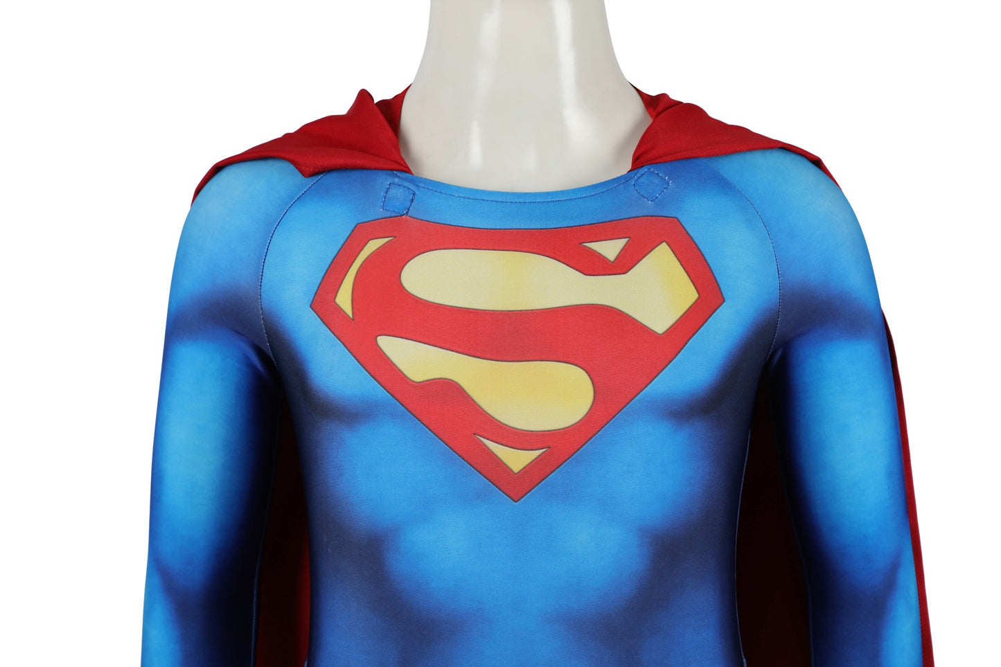 COSKEYFM Kid Superman Costume Classic Blue Red Jumpsuit with Red Cloak Halloween Cosplay Party Outfit 1978 moive Christopher Reeve