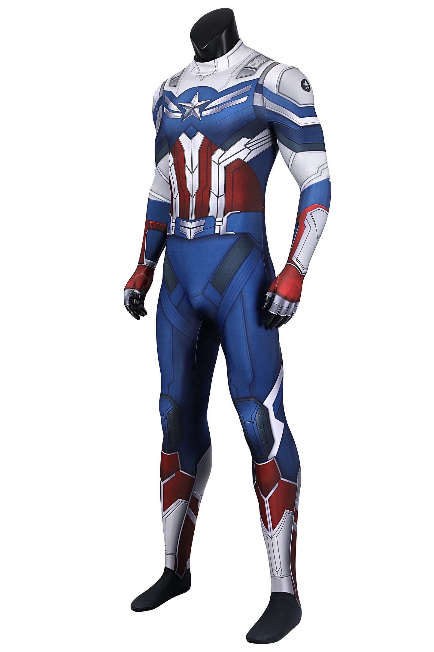 COSKEYFM Captain America Costume bodysuit Halloween Captain America Costume Jumpsuit