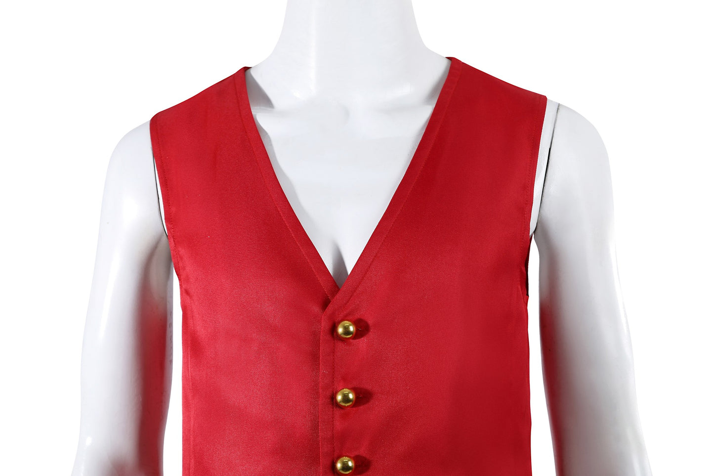 COSKEYFM Monkey D. Luffy Cosplay Costume - One Piece Live Action Straw Hat Outfit for Adults | Red Vest & Khaki Pants Set with Straw Hat | Authentic Anime Cosplay for Halloween & Comic Con