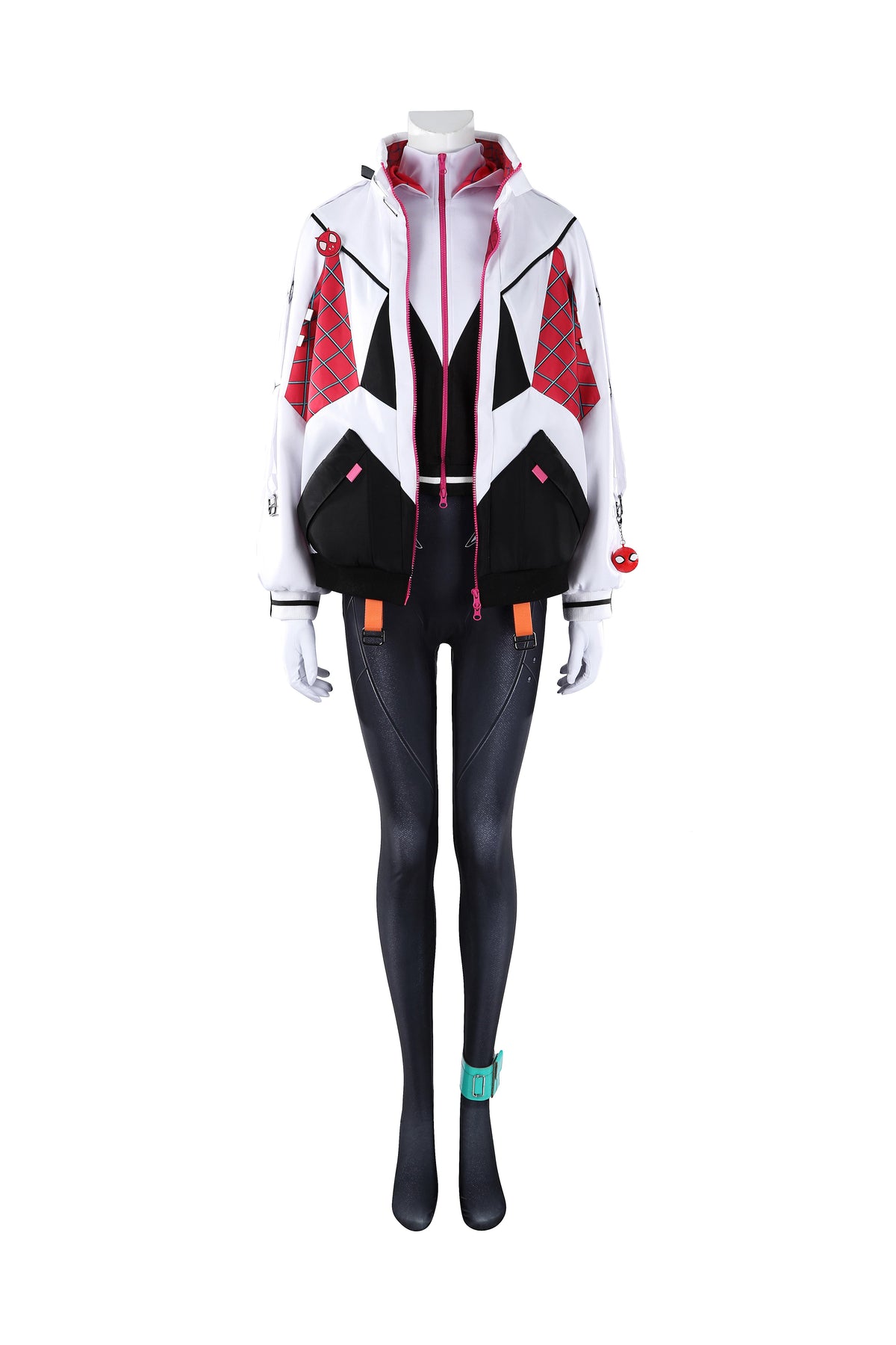 COSKEYFM Ghost‑Spider Gwen Stacy Costume Spider‑Gwen Costume Outfit