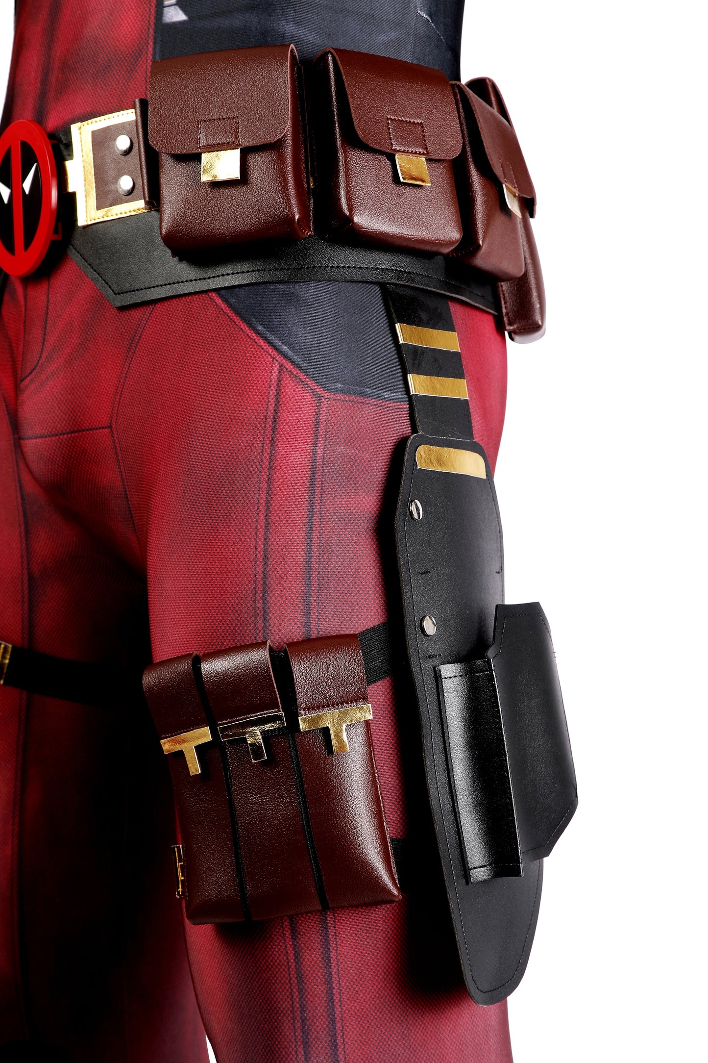 COSKEYFM Deadpool Costume Outfit with Accessories Wade Wilson Cosplay Costume Full Jumpsuit Set