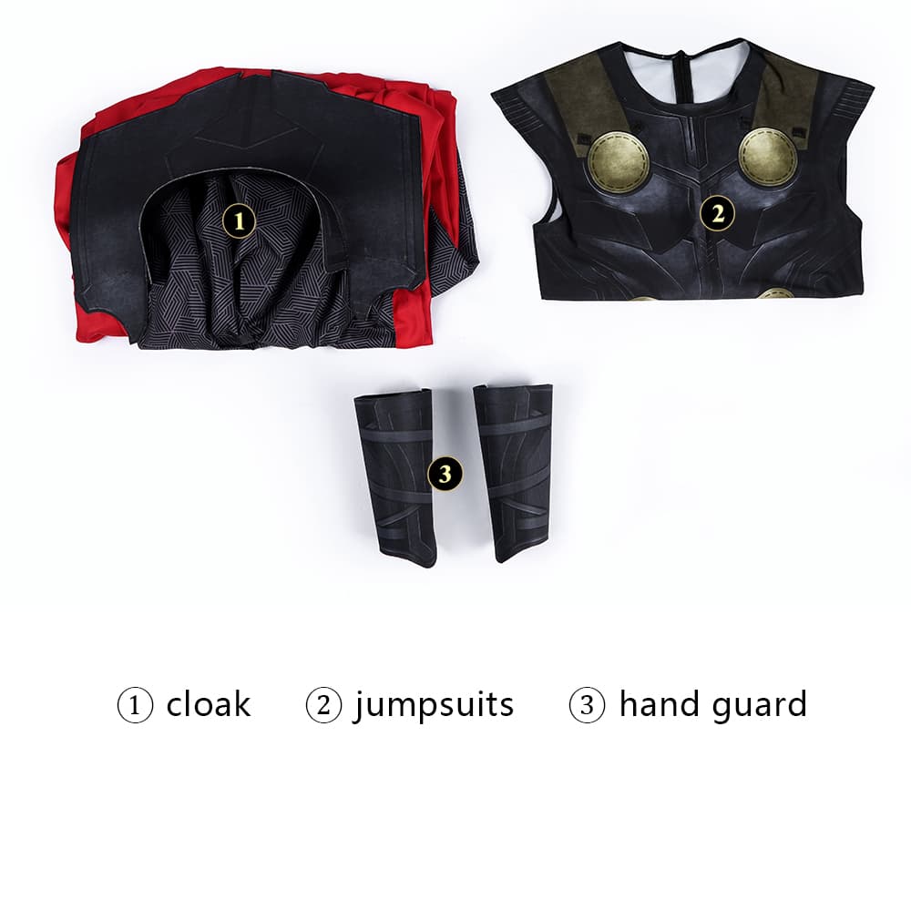 COSKEYFM Thor Costume Bodysuit with Cloak 3D Print Avengers 5 Doomsday Cosplay Outfit