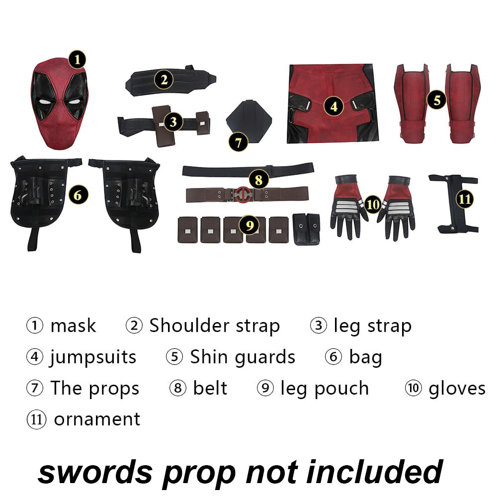 COSKEYFM Deadpool Costume Outfit with Mask Deadpool 2 Wade Wilson Costume