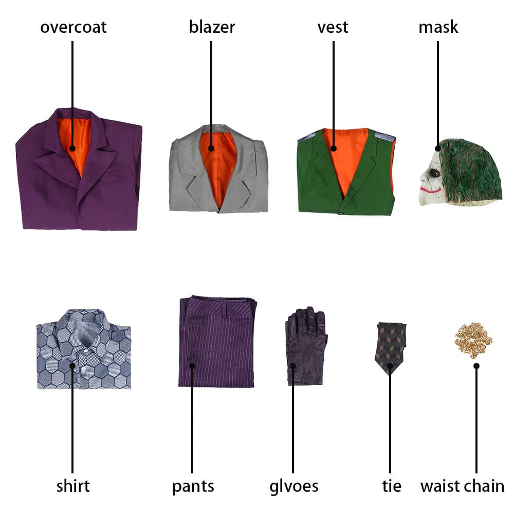 COSKEYFM The Dark Knight Joker Costume Heath Ledger Joker Costume