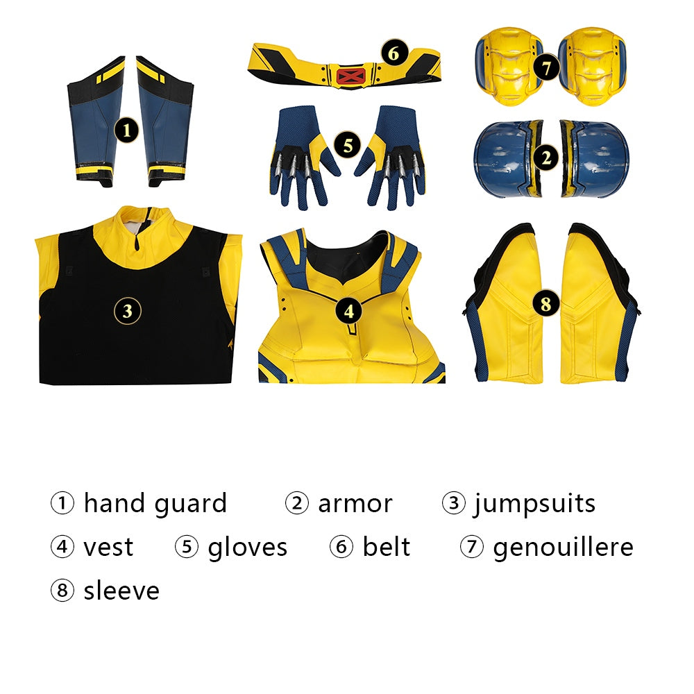 COSKEYFM Wolverine Costume Outfit Halloween Wolverine Costume Full Set Deadpool3