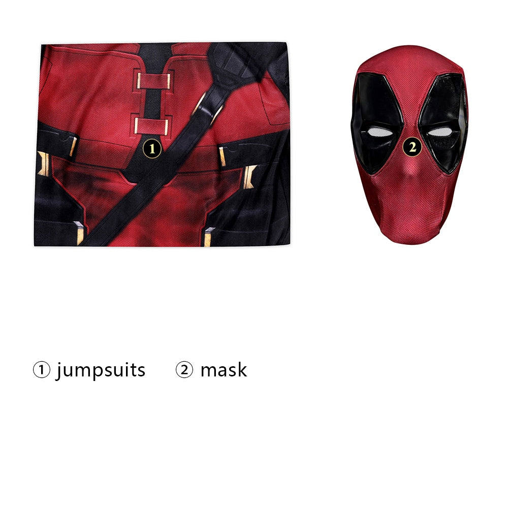 COSKEYFM Deadpool 3 Wade Wilson Cosplay Costume Full Jumpsuit Set