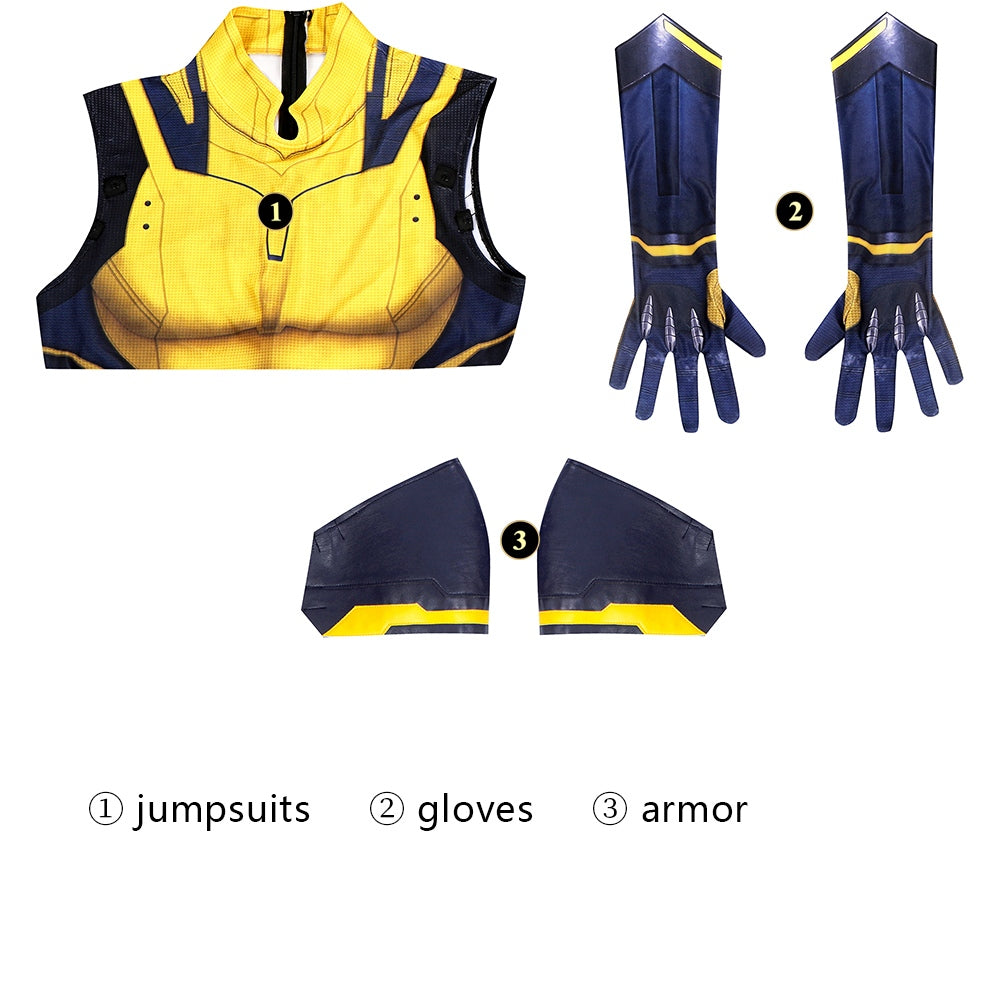 COSKEYFM Wolverine Costume Bodysuit Outfit Halloween Wolverine Costume Full Set