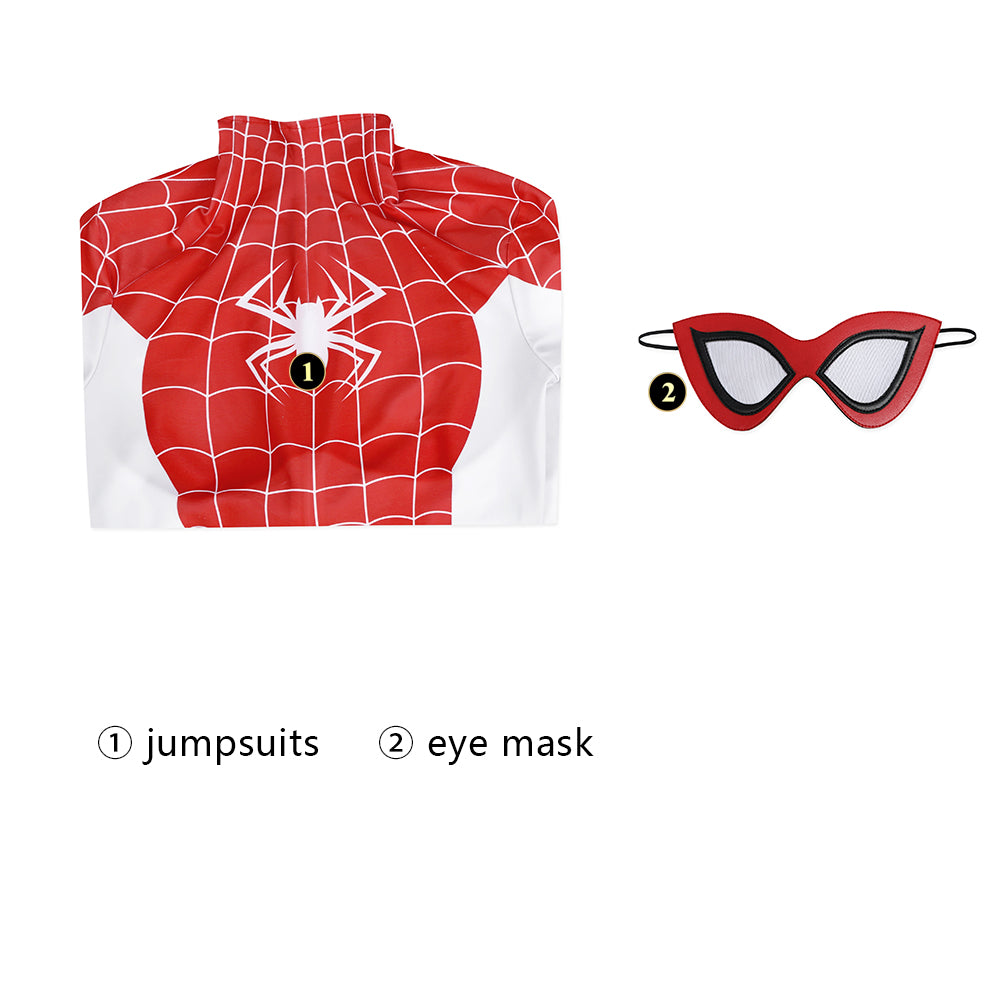 COSKEYFM Spider-Man  Mary Jane Watson Costume Bodysuit Earth-18119 Crimson She-Devil Costume Jumpsuit