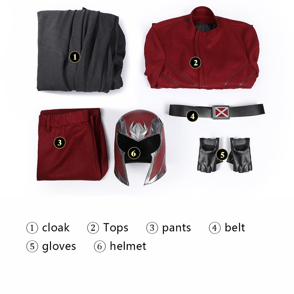 COSKEYFM Magneto Costume with Mask Avengers 5 Doomsday Magneto Costume Full Set