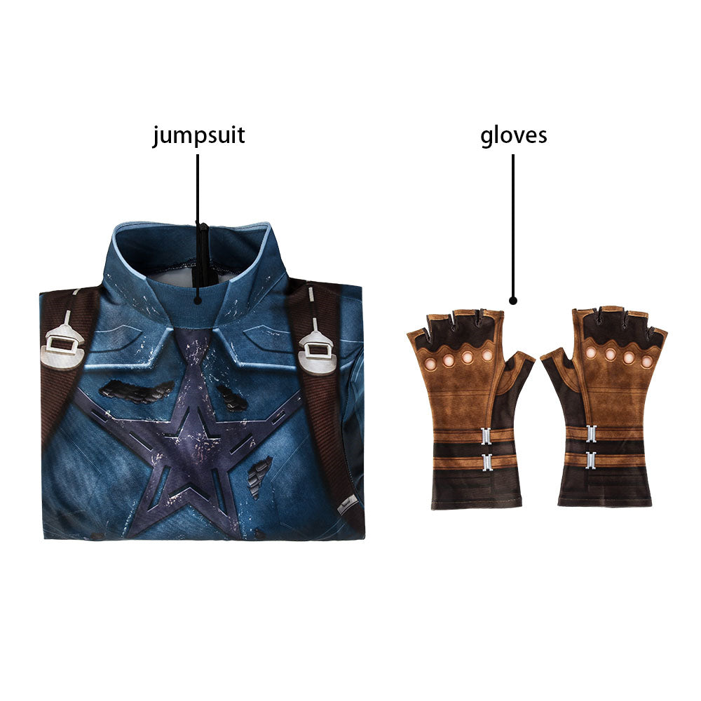 COSKEYFM Captain America Costume bodysuit Halloween Captain America Costume Jumpsuit