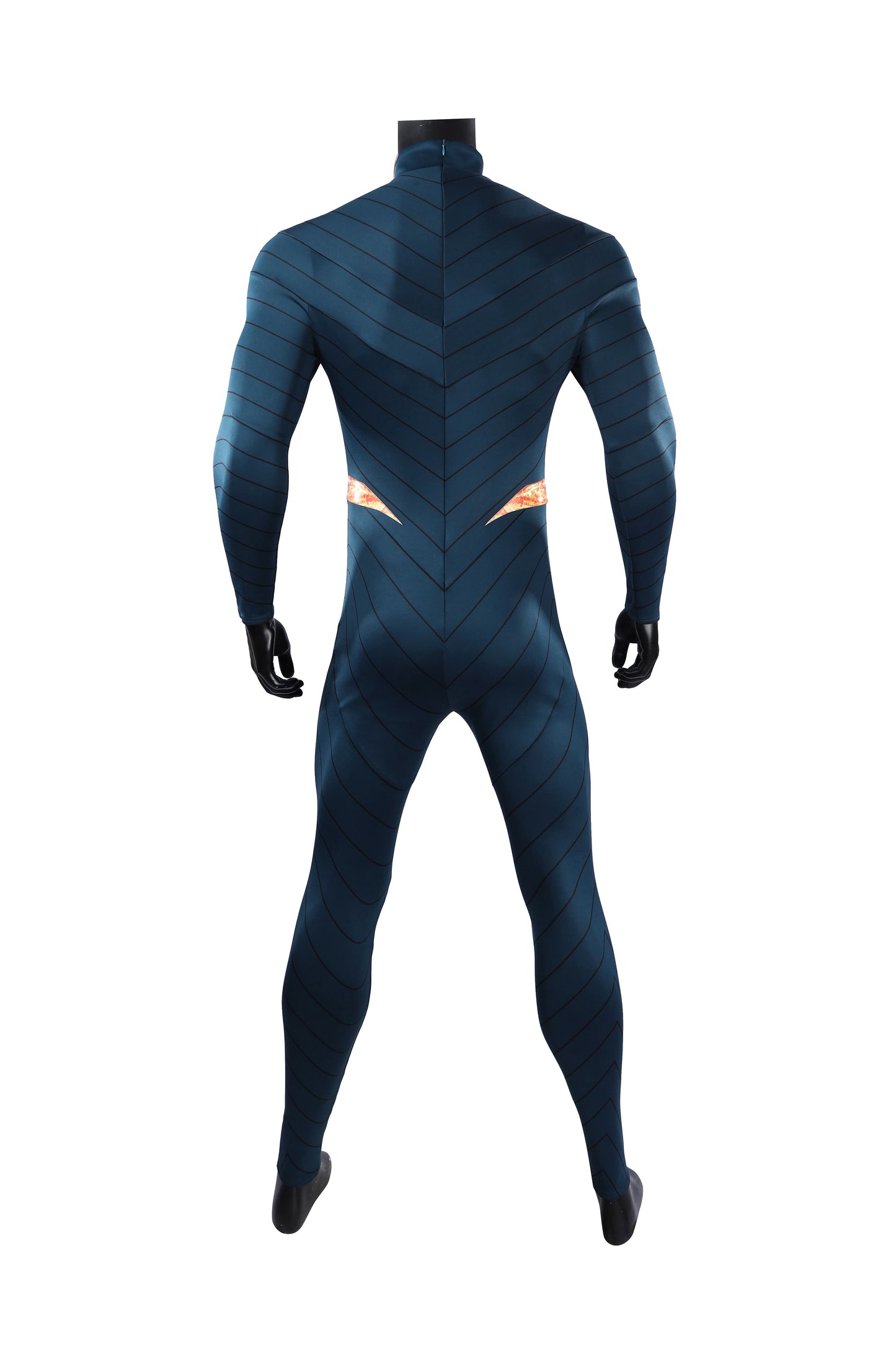 COSKEYFM Absolute Superman Cosplay Jumpsuit with Red Cape, Adult Men Superhero Halloween Party Full Set Outfit
