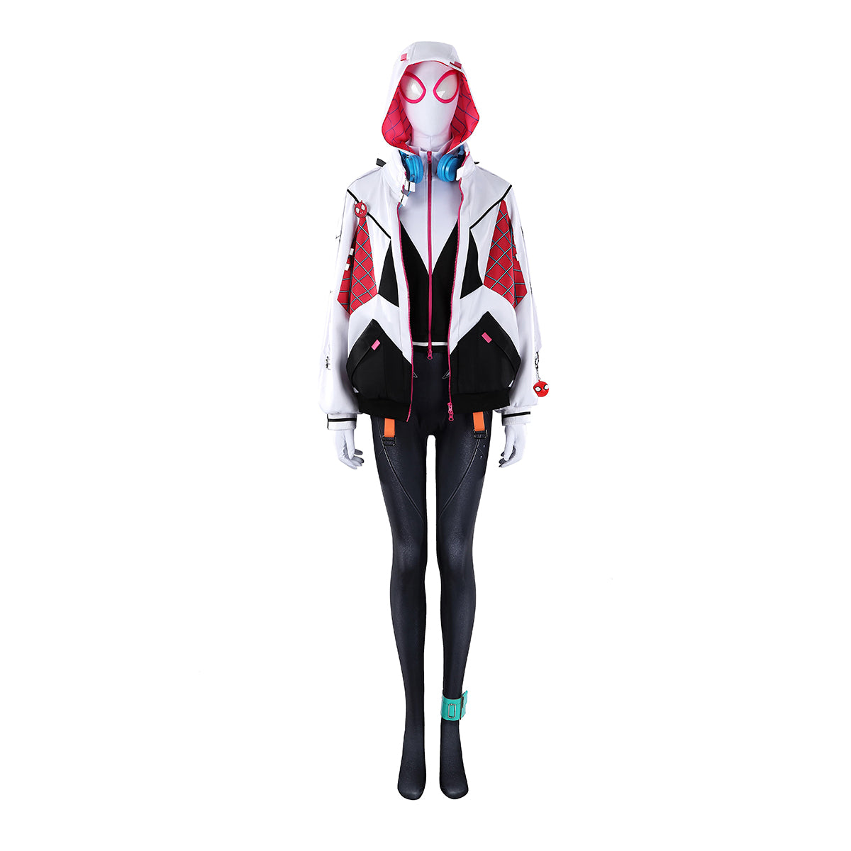COSKEYFM Ghost‑Spider Gwen Stacy Costume Spider‑Gwen Costume Outfit