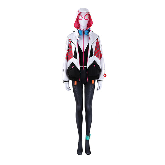 COSKEYFM Ghost‑Spider Gwen Stacy Costume Spider‑Gwen Costume Outfit