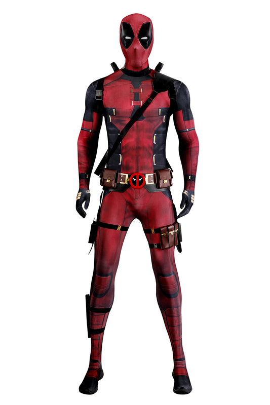 COSKEYFM Deadpool Costume Outfit with Accessories Wade Wilson Cosplay Costume Full Jumpsuit Set