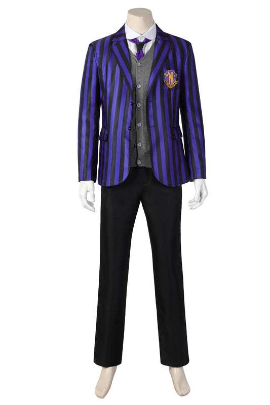COSKEYFM Mens Eugene Otinger Costume Uniform Wednesday2 The Addams Family  Nevermore Academy uniform