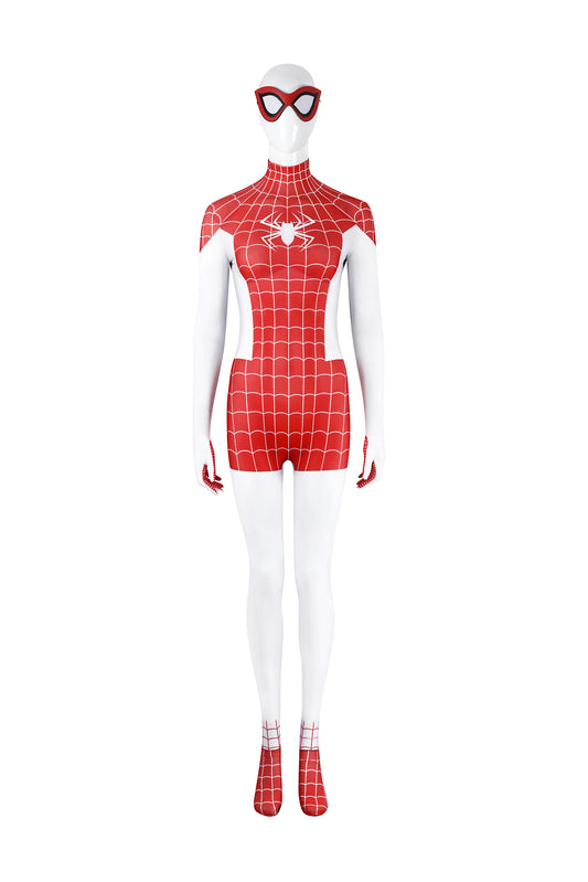 COSKEYFM Spider-Man  Mary Jane Watson Costume Bodysuit Earth-18119 Crimson She-Devil Costume Jumpsuit