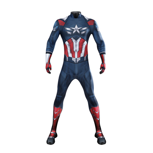 COSKEYFM Captain America Costume bodysuit Halloween Captain America Costume Jumpsuit