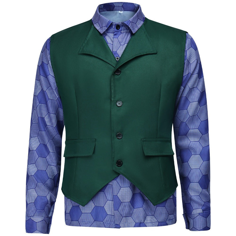 COSKEYFM The Dark Knight Joker Costume Shirts and Vest Heath Ledger Joker Costume