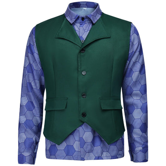 COSKEYFM The Dark Knight Joker Costume Shirts and Vest Heath Ledger Joker Costume