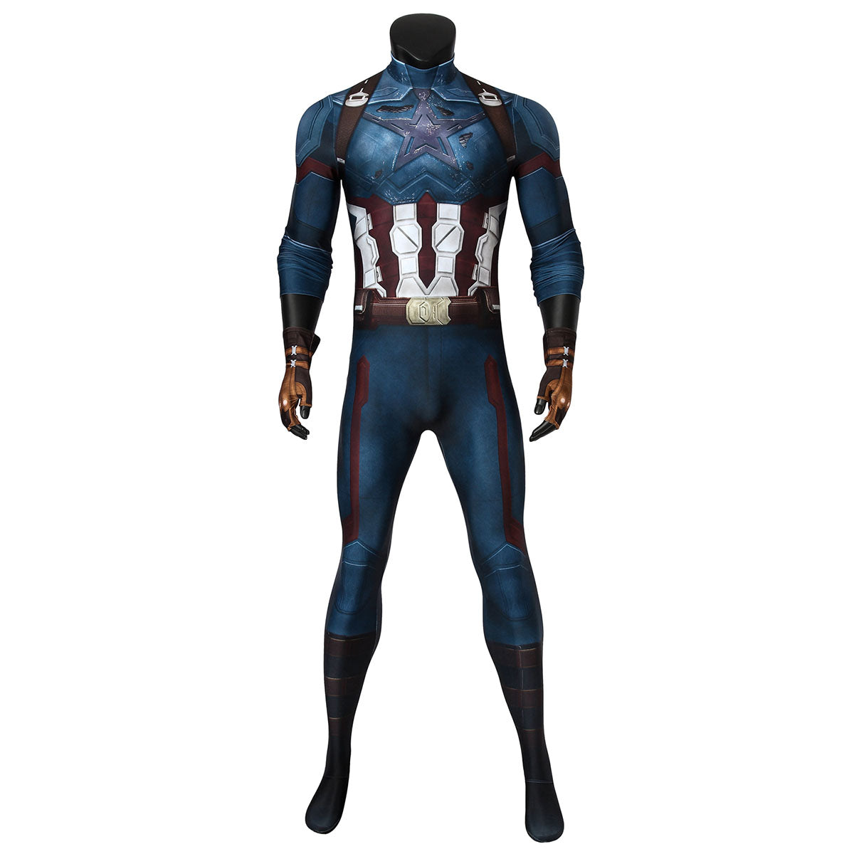 COSKEYFM Captain America Costume bodysuit Halloween Captain America Costume Jumpsuit