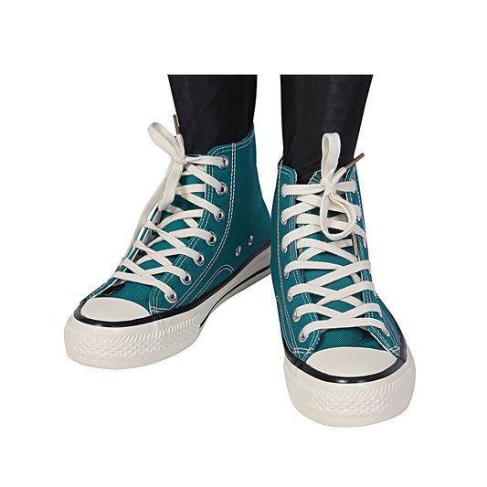 COSKEYFM Gwen Stacy Cosplay Green High Top Shoes Across The Spider-Verse Gwen Shoes