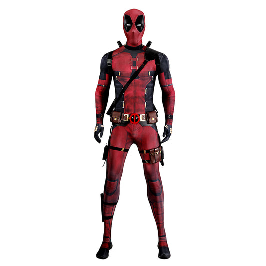 COSKEYFM Deadpool Costume Outfit with Accessories Wade Wilson Cosplay Costume Full Jumpsuit Set