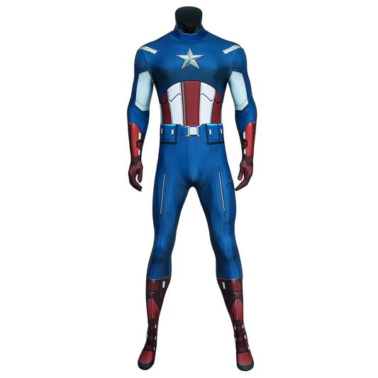 COSKEYFM Captain America Costume bodysuit Halloween Captain America Costume Jumpsuit