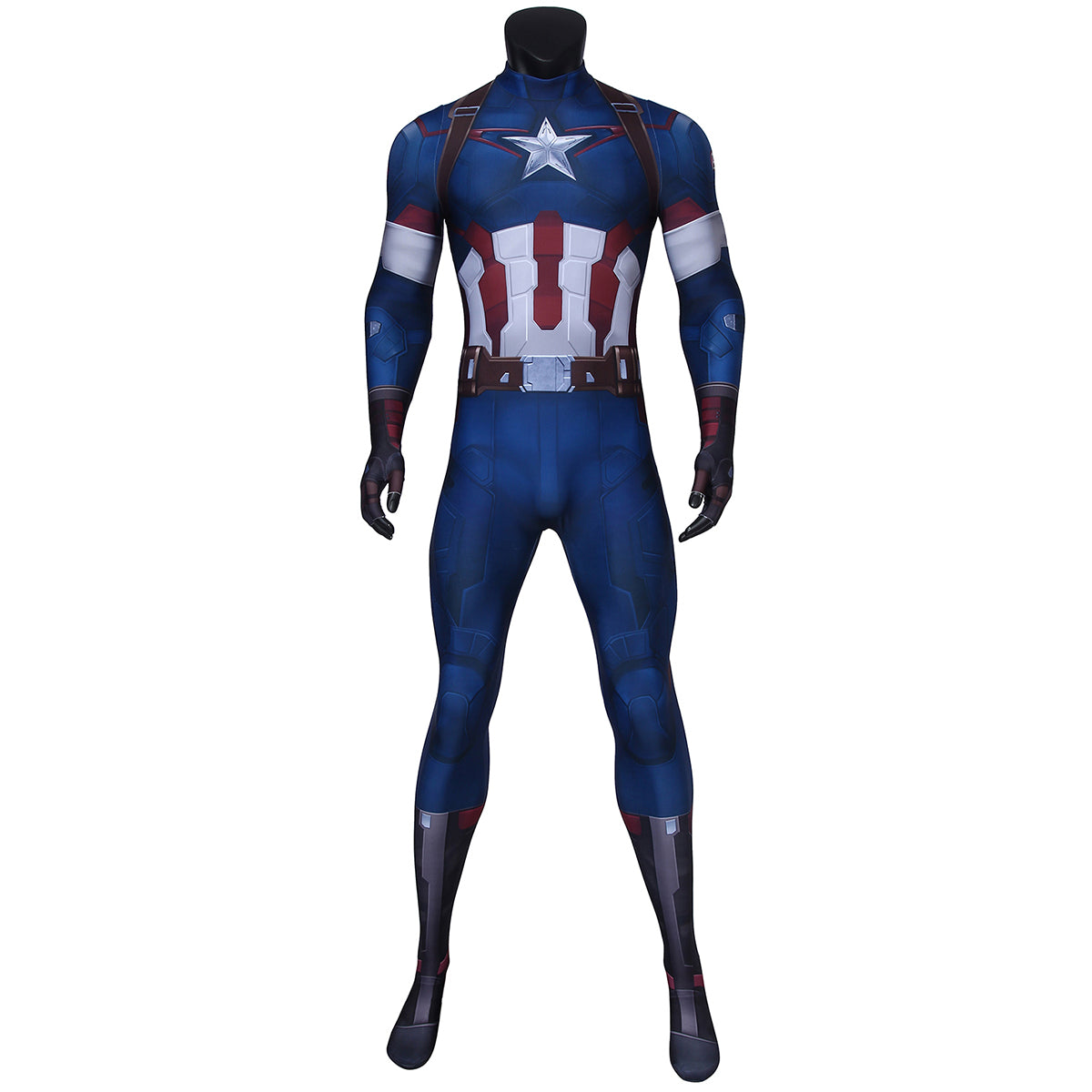 COSKEYFM Captain America Costume bodysuit Halloween Captain America Costume Jumpsuit