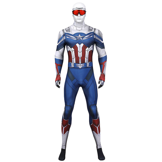 COSKEYFM Captain America Costume bodysuit Halloween Captain America Costume Jumpsuit