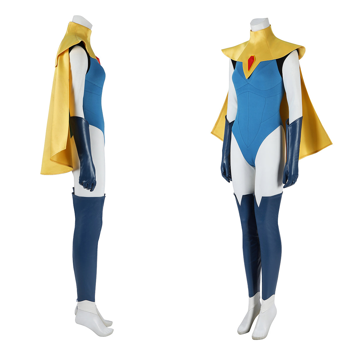 COSKEYFM Womens Dispatch Blonde Blazer Costume with Cloak Halloween Blonde Blazer Costume Outfit