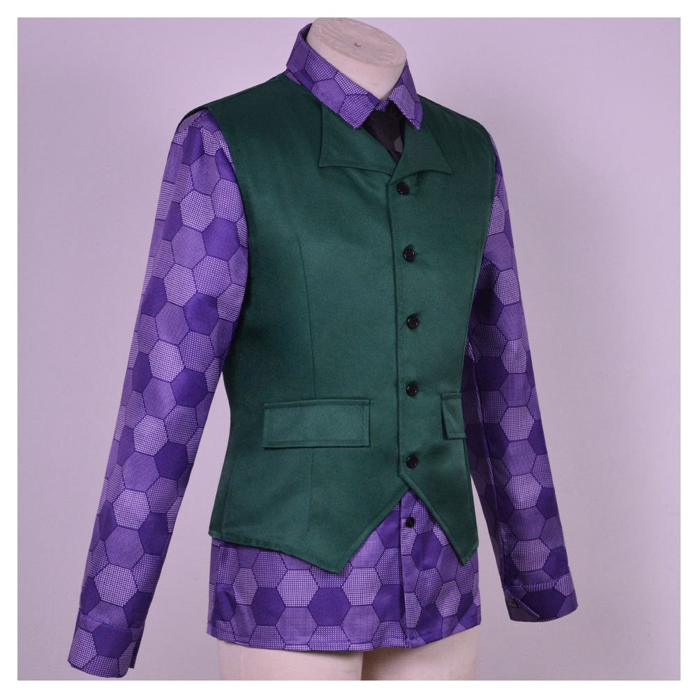 COSKEYFM The Dark Knight Joker Costume Shirts and Vest Heath Ledger Joker Costume
