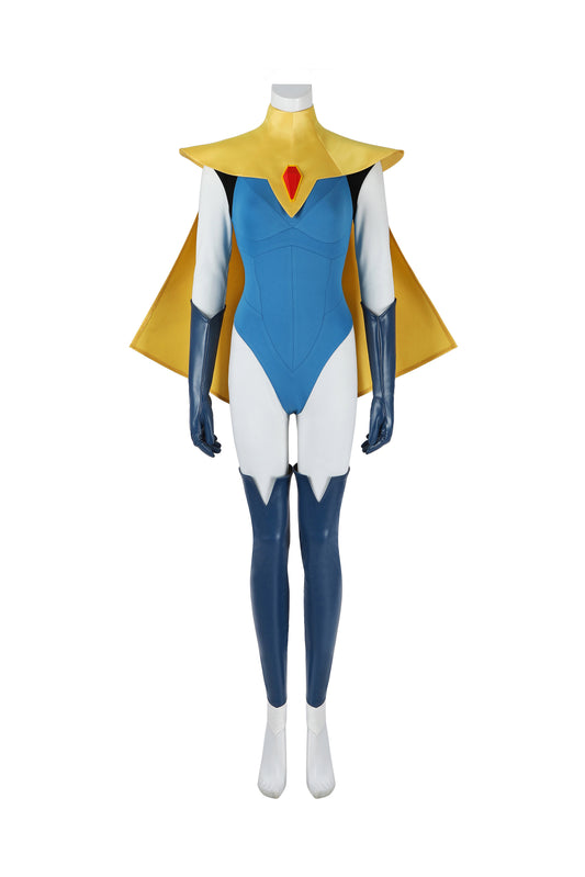 COSKEYFM Womens Dispatch Blonde Blazer Costume with Cloak Halloween Blonde Blazer Costume Outfit