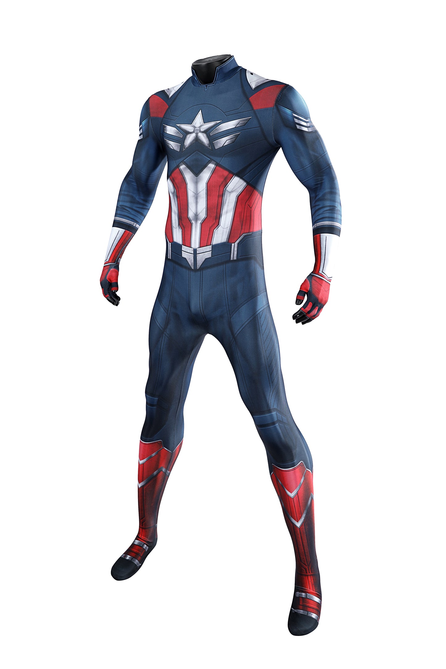 COSKEYFM Captain America Costume bodysuit Halloween Captain America Costume Jumpsuit