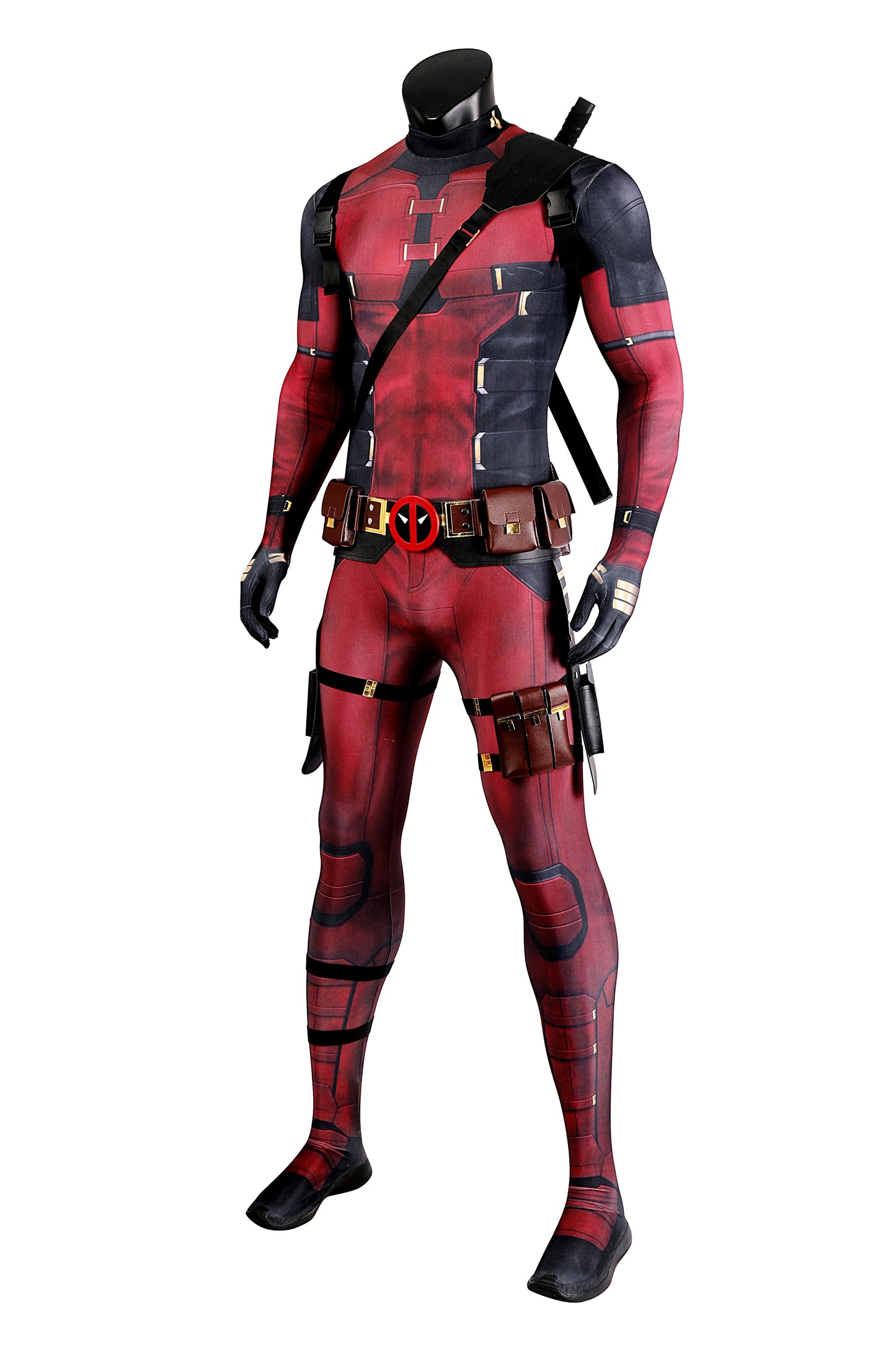 COSKEYFM Deadpool Costume Outfit with Accessories Wade Wilson Cosplay Costume Full Jumpsuit Set