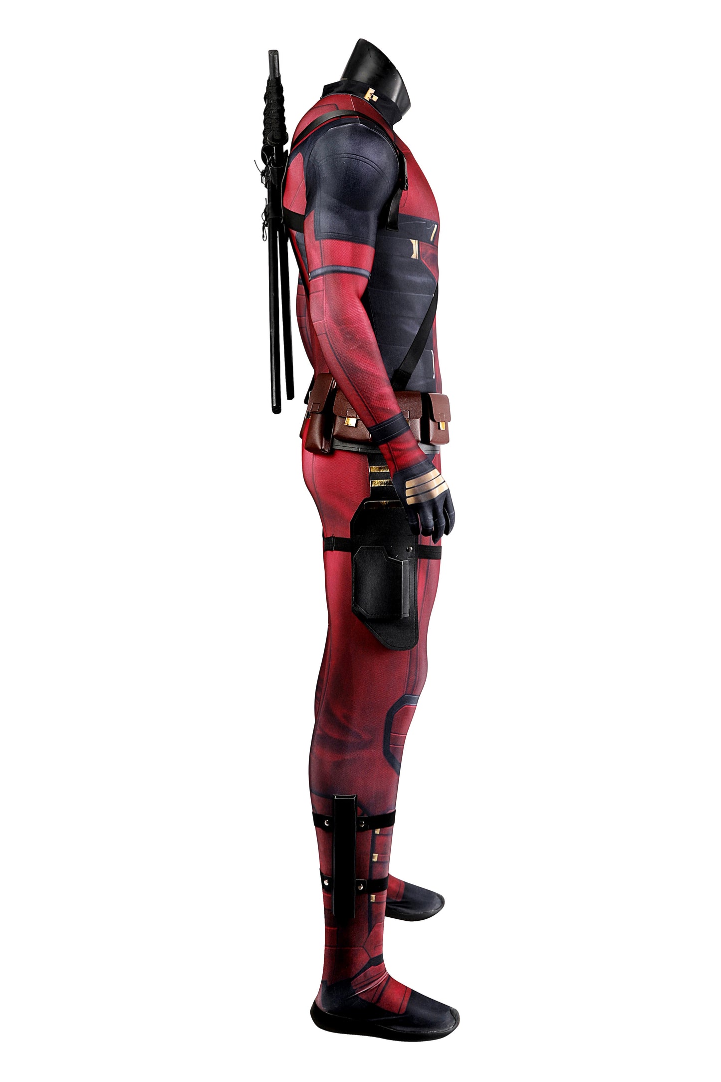 COSKEYFM Deadpool Costume Outfit with Accessories Wade Wilson Cosplay Costume Full Jumpsuit Set