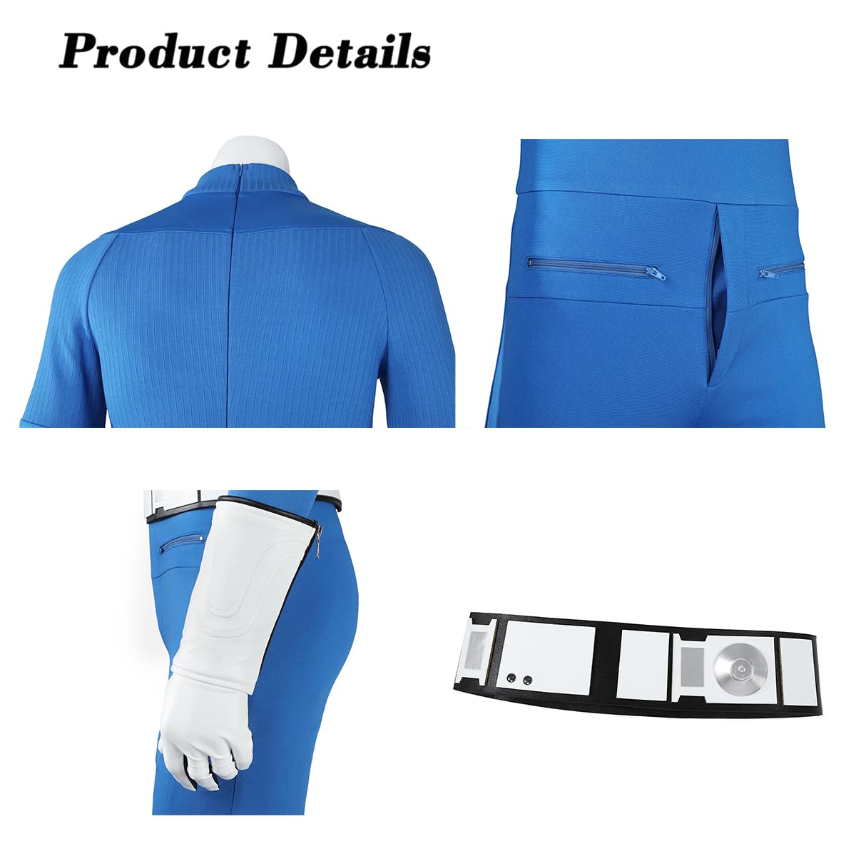 COSKEYFM Mens Reed Richards Costume Outfit Halloween Mister Fantastic Costume