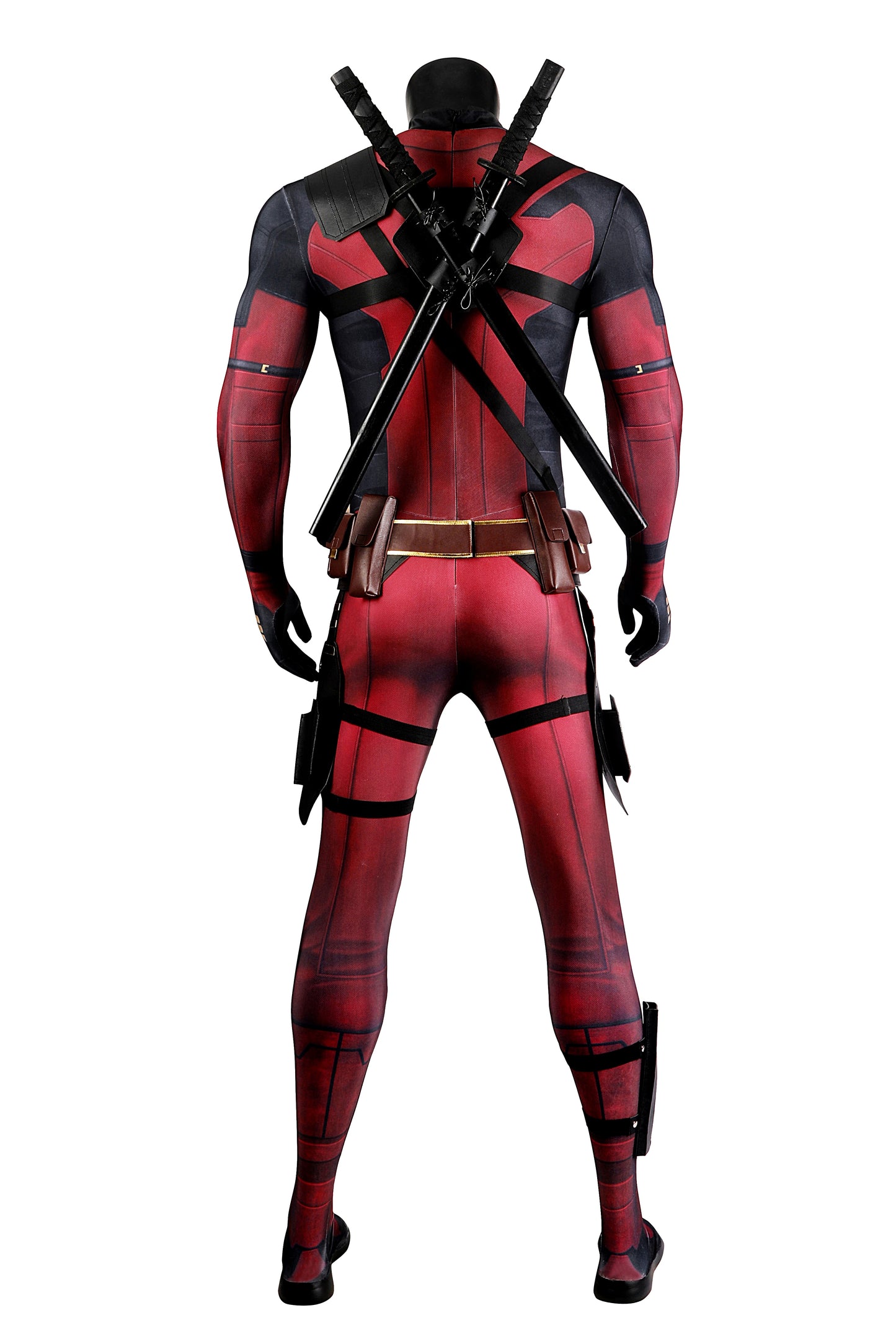 COSKEYFM Deadpool Costume Outfit with Accessories Wade Wilson Cosplay Costume Full Jumpsuit Set