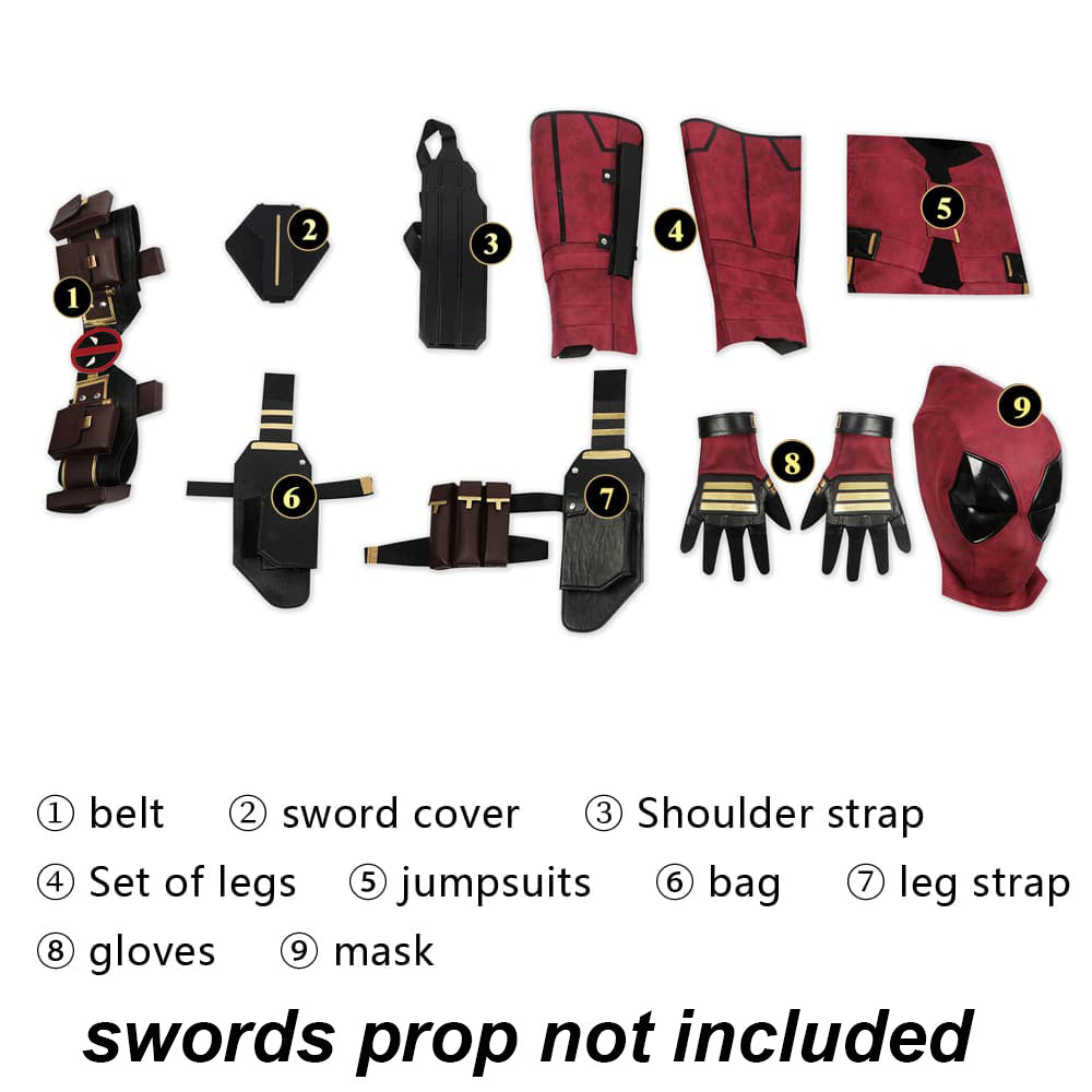 COSKEYFM Deadpool Costume Outfit with Mask Deadpool 3 Wade Wilson Costume