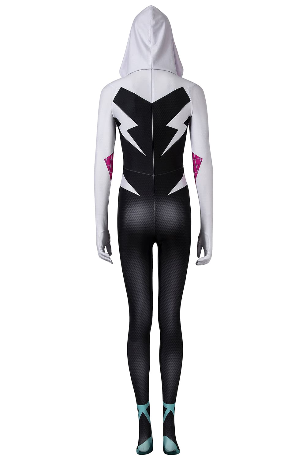 COSKEYFM Spider Gwen Costume Spider-Verse Ghost Spider Adult Full Bodysuit