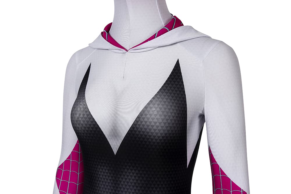 COSKEYFM Spider Gwen Costume Spider-Verse Ghost Spider Adult Full Bodysuit