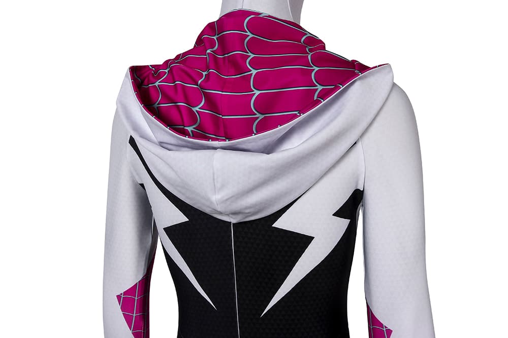 COSKEYFM Spider Gwen Costume Spider-Verse Ghost Spider Adult Full Bodysuit