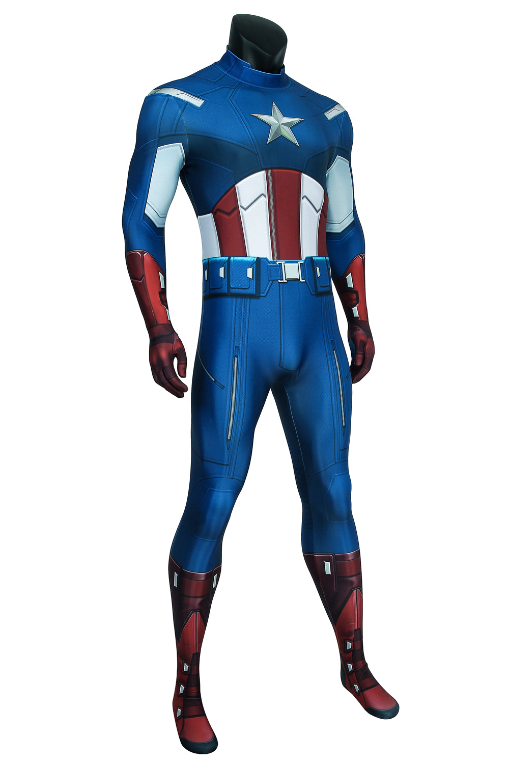 COSKEYFM Captain America Costume bodysuit Halloween Captain America Costume Jumpsuit